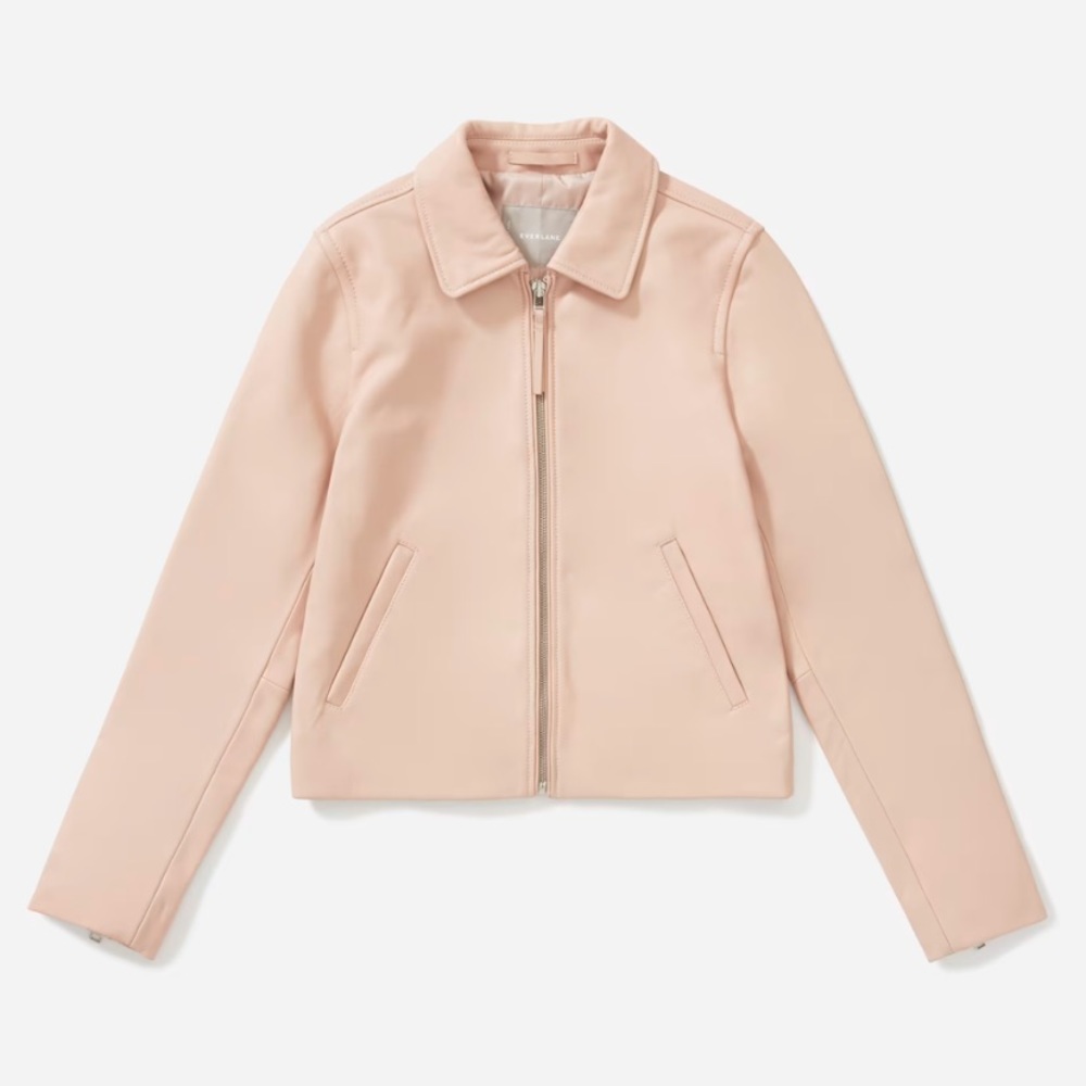 Everlane | NWT The Modern Leather Jacket in Mellow Pink XXS 100% Leather NEW